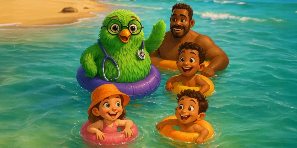 family-on-beach